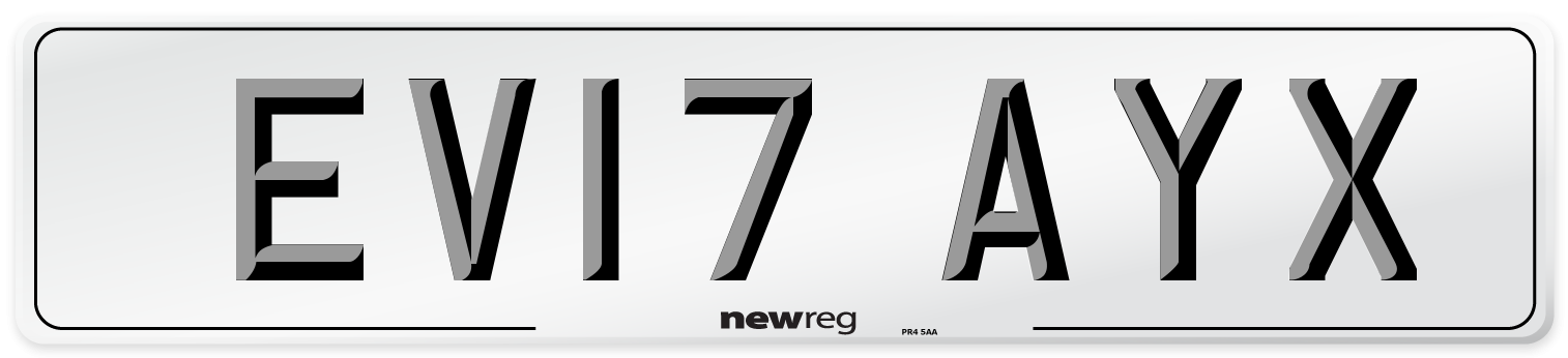 EV17 AYX Number Plate from New Reg